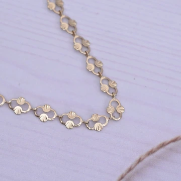 316鋼飾×香吻壓花紋 ×手鍊×金色.avif