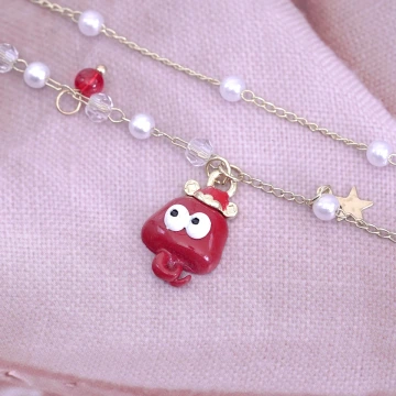 金橢圓紅底鑲鑽亮面×穿戴式手指甲片×二十四入 .avif