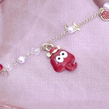 金橢圓紅底鑲鑽亮面×穿戴式手指甲片×二十四入 .avif