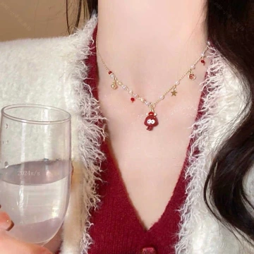 金橢圓紅底鑲鑽亮面×穿戴式手指甲片×二十四入 .avif