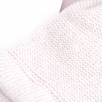 素色毛線綁帶×毛帽×米白