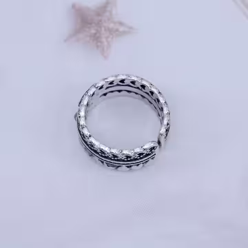 復古寬版愛心&times;開口戒指