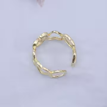 愛心排列鏤空晶鑽&times;開口戒指