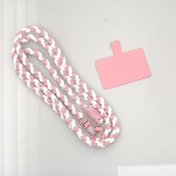 細繩雙色小麻花&times;手機斜背雙勾掛繩&times;粉+白.avif