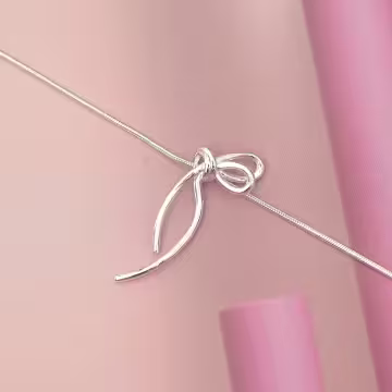 925銀飾&times;隨心線條蝴蝶結&times;鎖骨項鍊