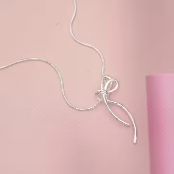 925銀飾&times;隨心線條蝴蝶結&times;鎖骨項鍊