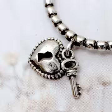 925銀飾&times;心鎖&times;開口戒指