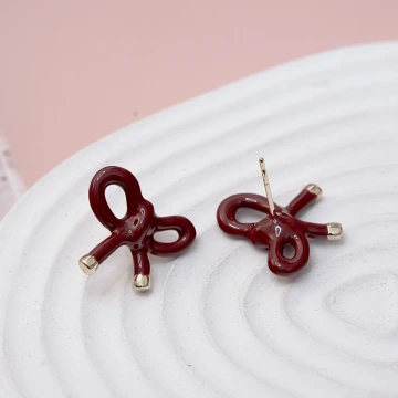 紅色蝴蝶綁結&times;吊墜耳環.avif