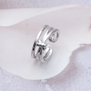 925銀飾&times;線條打結雙層&times;開口戒指.avif