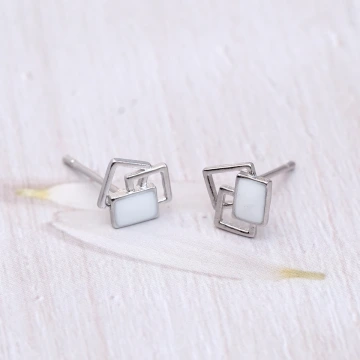 925銀針&times;白框交錯&times;耳環.avif