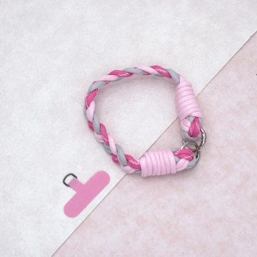 三色麻花辮&times;手機腕帶掛繩&times;粉紅灰.avif