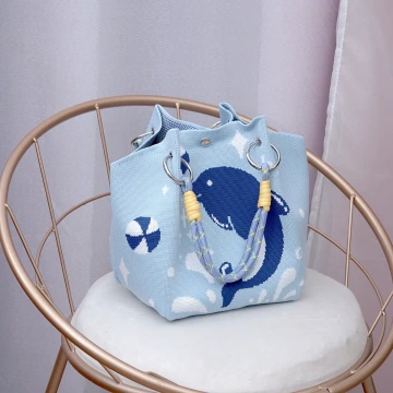 藍色海豚&times;針織手提袋.avif