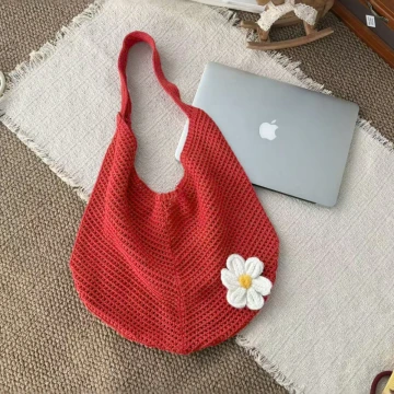 慵懶小花針織&times;肩背包&times;紅色.avif